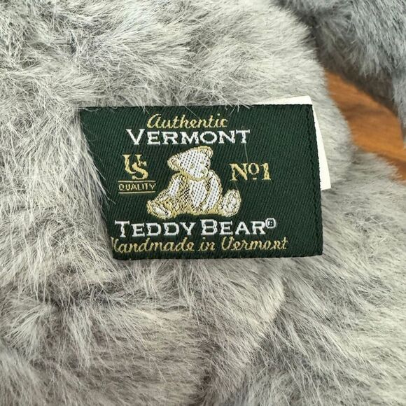 Vermont Teddy Bear Company Jointed Gray 16" with Blue Signature Eyes Gray Suit - Picture 11 of 16